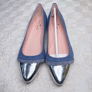 Kate spade Silver and Denim Blue Flats New